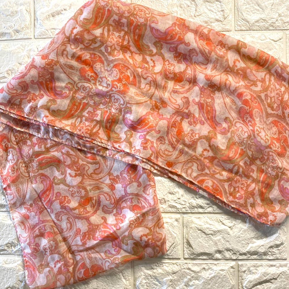 Pink and cream circle scarf one size fits all